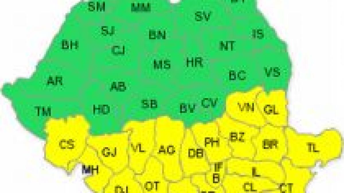 Cod Galben de ninsori şi viscol în jumătatea sudică a ţării, inclusiv Bucureşti. Vezi prognoza meteo