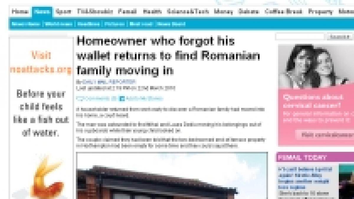 O familie de români, surprinsă în timp ce se muta ilegal în casa unui britanic 