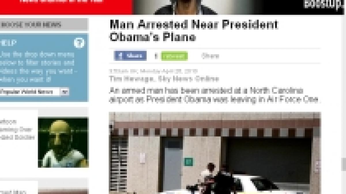 Atentat la viaţa lui Obama? Un bărbat înarmat, arestat în apropierea avionului prezidenţial