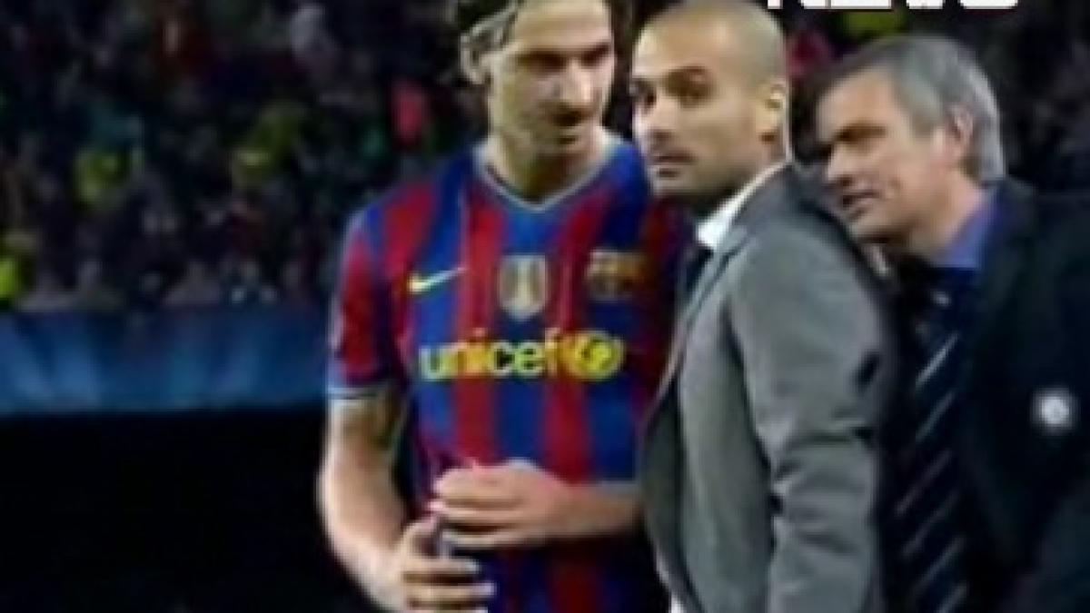 Mourinho i-a ?copt? lui Guardiola aroganţa maximă, în timpul meciului Barca - Inter (VIDEO)