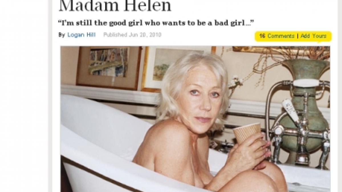 Actriţa Helen Mirren a pozat topless la vârsta de 64 de ani 