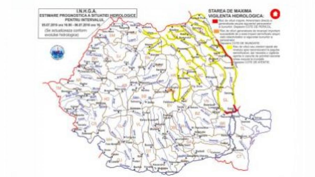 Codul Roşu de inundaţii pe Prut şi Siret a fost prelungit 