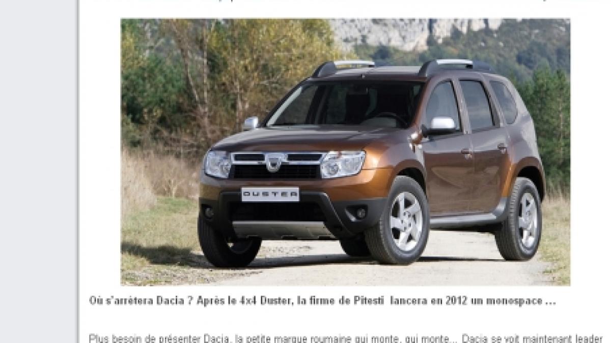 Dacia pregăteşte lansarea unui concept de monovolum apropiat de Renault Kangoo, scrie presa din Franţa