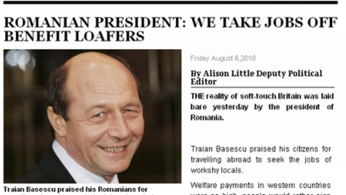 Traian Băsescu, criticat de presa britanică: Încurajează migraţia propriilor cetăţeni 