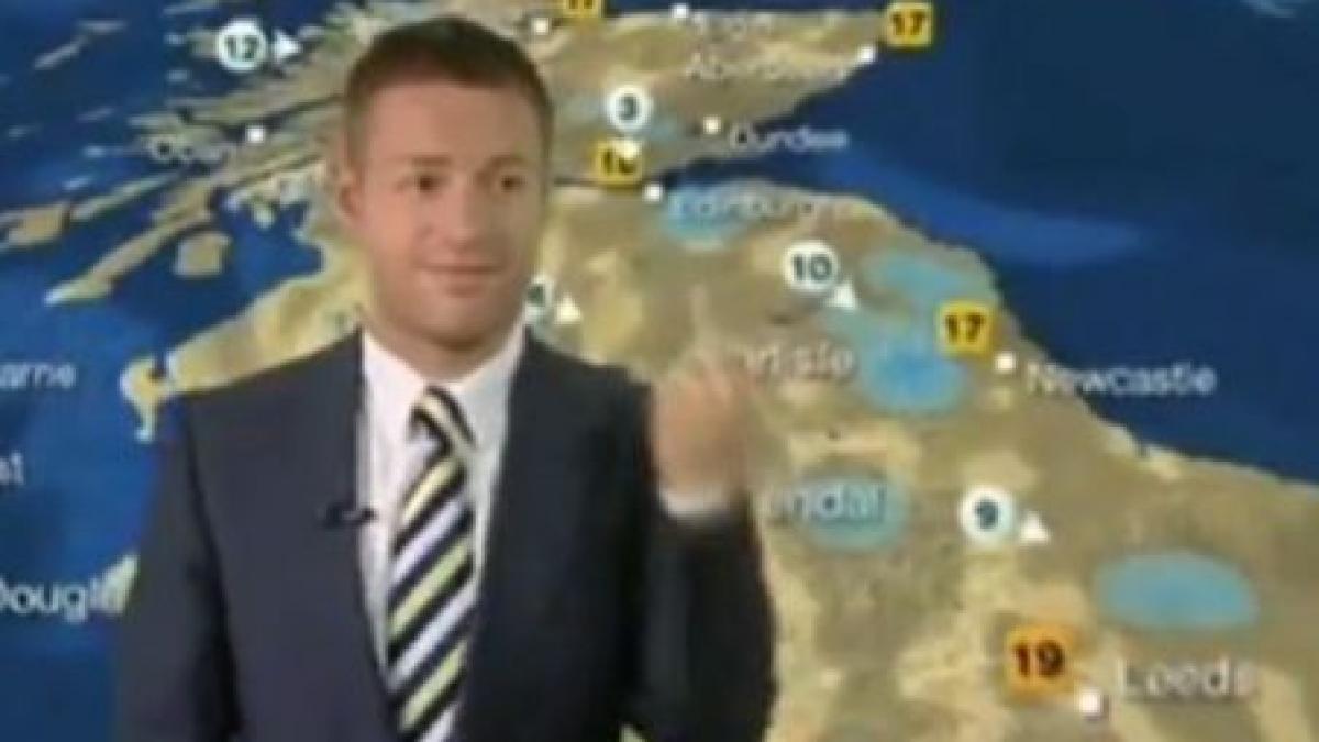 Gafă live la BBC: Prezentatorul meteo face un gest obscen (VIDEO)