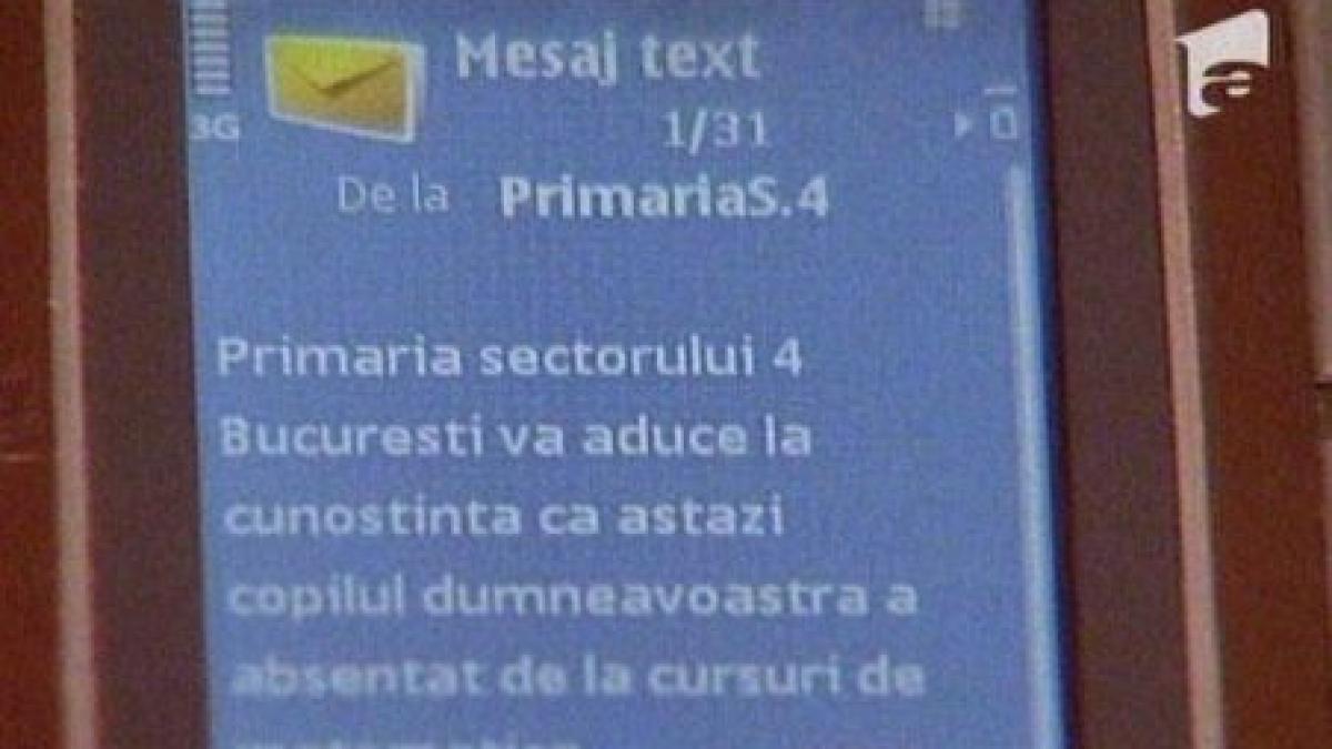 SMS-ul chiulangiilor: Părinţii vor fi anunţaţi prin mesaje dacă elevii ebsentează (VIDEO)