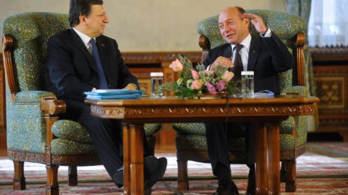 Întâlnire Băsescu-Barroso: Absorbţia fondurilor UE şi aderarea la Schengen, printre temele abordate