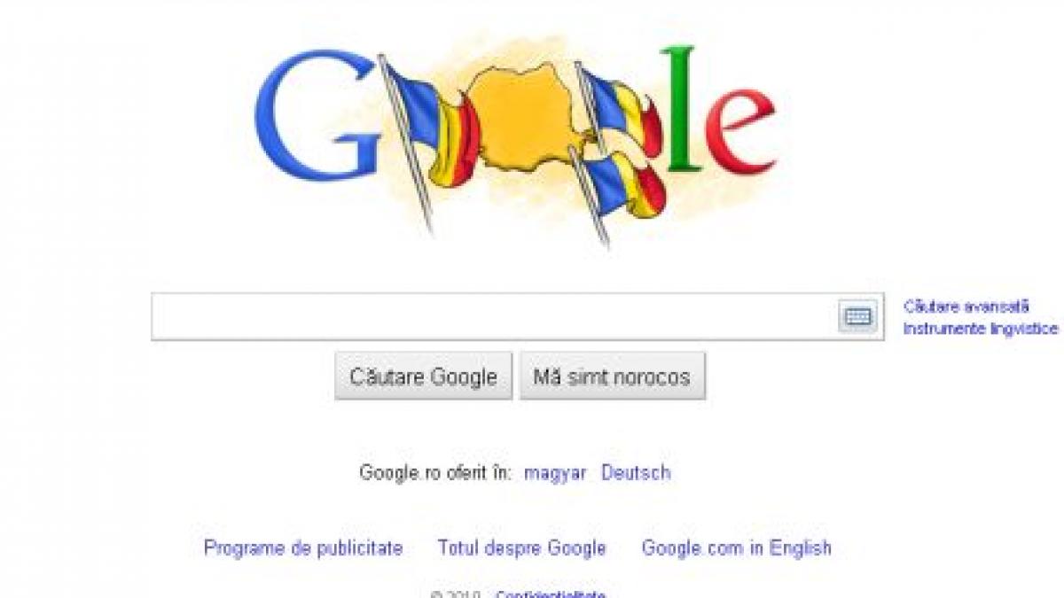 Google sărbătoreşte Ziua Naţională a României cu un logo inedit