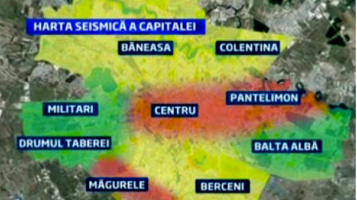 Harta seismică a Capitalei. Vezi care sunt cartierele cel mai expuse în caz de seism