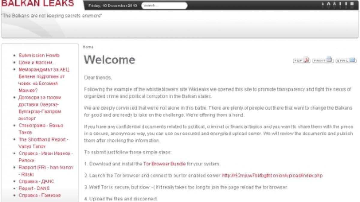 Jurnalişti şi experţi bulgari au lansat Balkanleaks, după modelul WikiLeaks