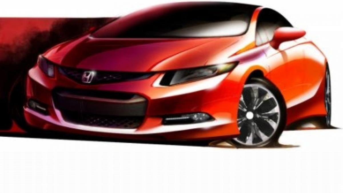 Noua generaţie Honda Civic, prezentată într-o schiţă, înaintea debutului mondial de la Detroit