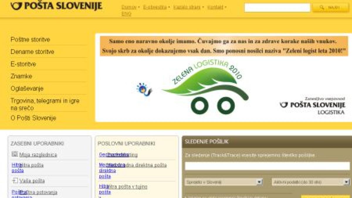 Frunza din brandul turistic al României, folosită de Poşta din Slovenia