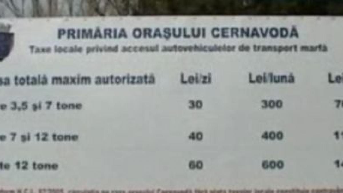 Primăria din Cernavodă impune taxă maşinilor de mare tonaj care vor să tranziteze oraşul