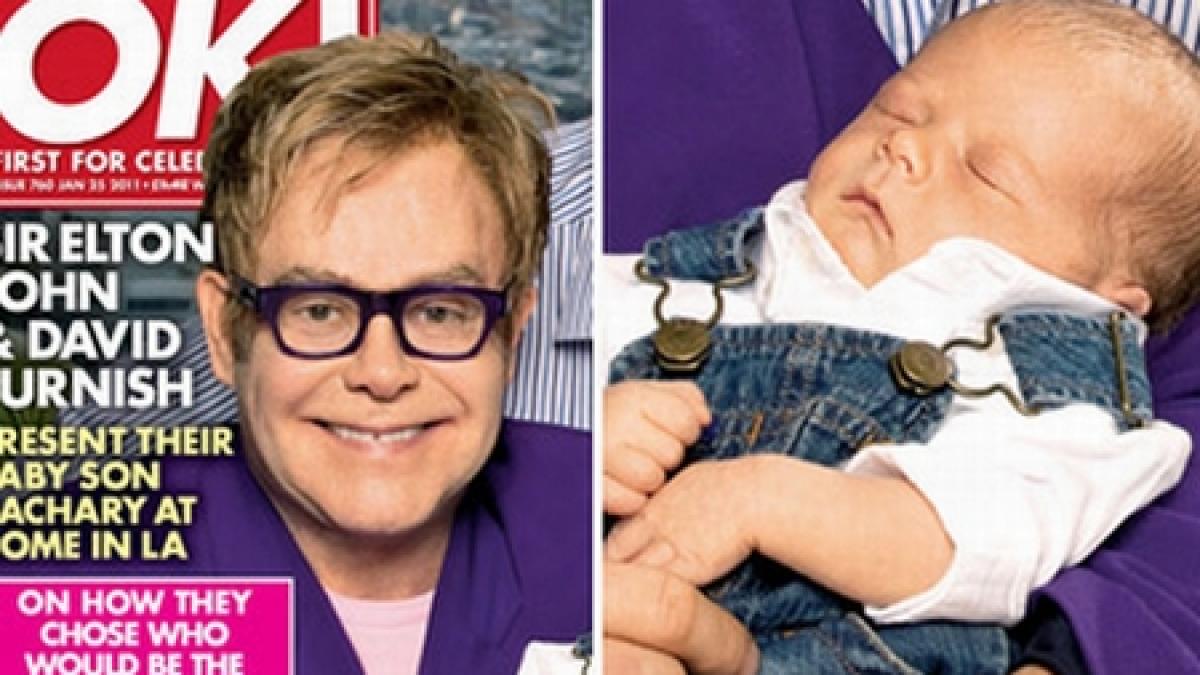 Primele imagini cu bebeluşul lui Elton John