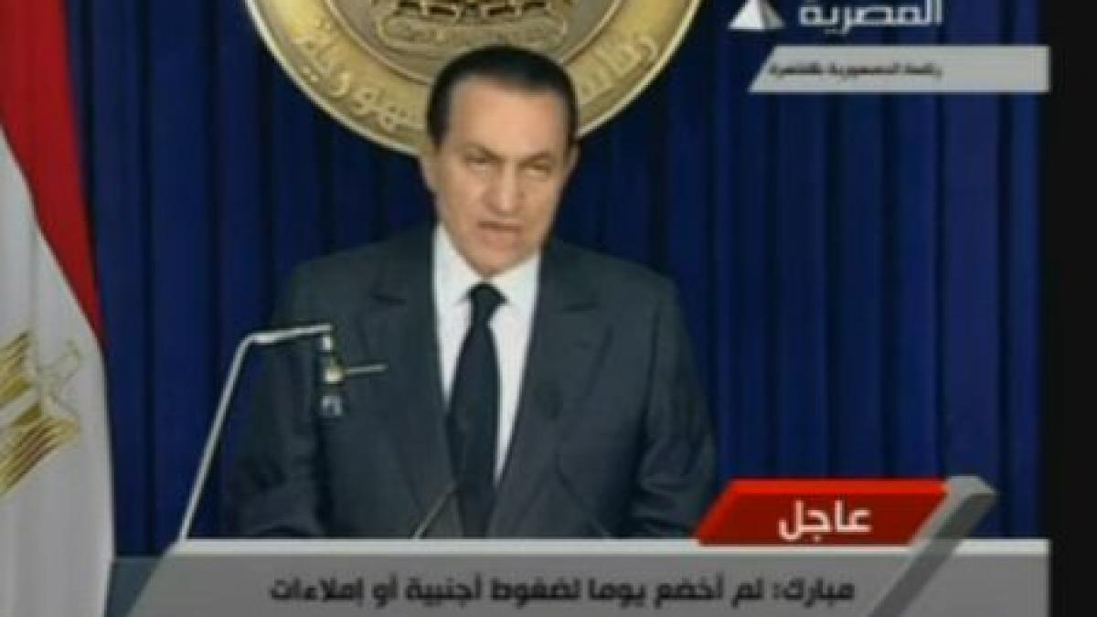 Hosni Mubarak nu demisionează: &quot;Nu voi mai candida la următoarele alegeri&quot; din septembrie