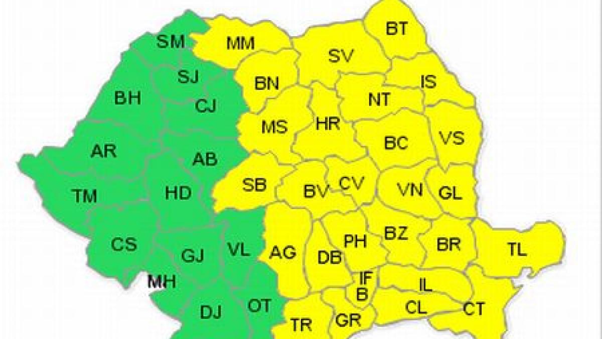 Furtunile se mută în jumătatea de est a României: Cod Galben de ploi torenţiale şi vijelii. Prognoza meteo