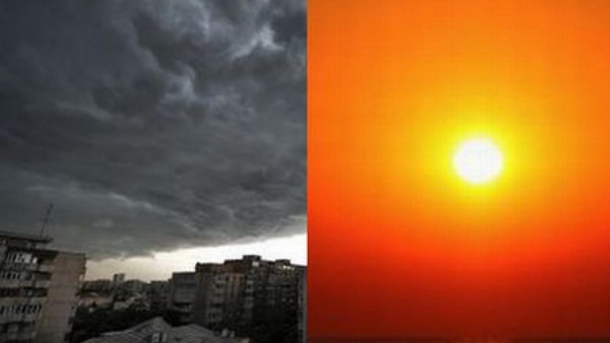 Cod galben de ploi şi vijelii, în nordul si vestul ţării. Caniculă, în restul zonelor. Prognoza meteo 