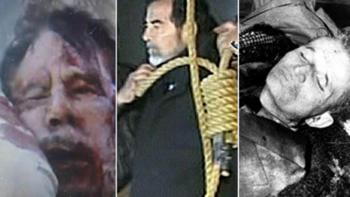 Gaddafi, Saddam şi Ceauşescu - sfârşitul tragic al dictatorilor satanici. Vezi momentele execuţiei