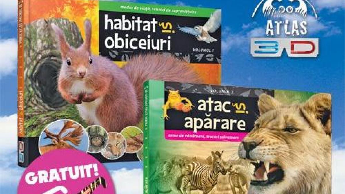 Premieră! Primul atlas zoologic 3D al copilului tău! Mâine, cu Gazeta Sporturilor