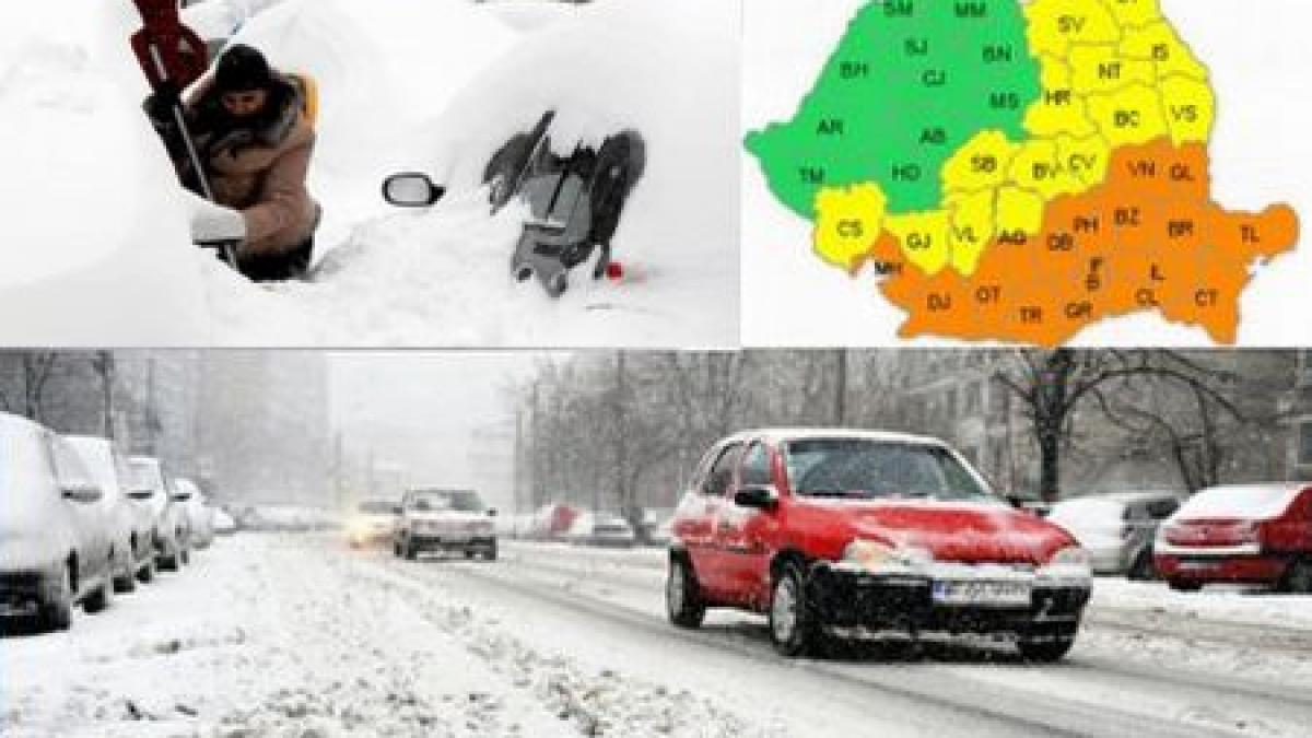 România, acoperită de zăpadă! COD PORTOCALIU de ninsori. Vezi zonele afectate şi prognoza meteo