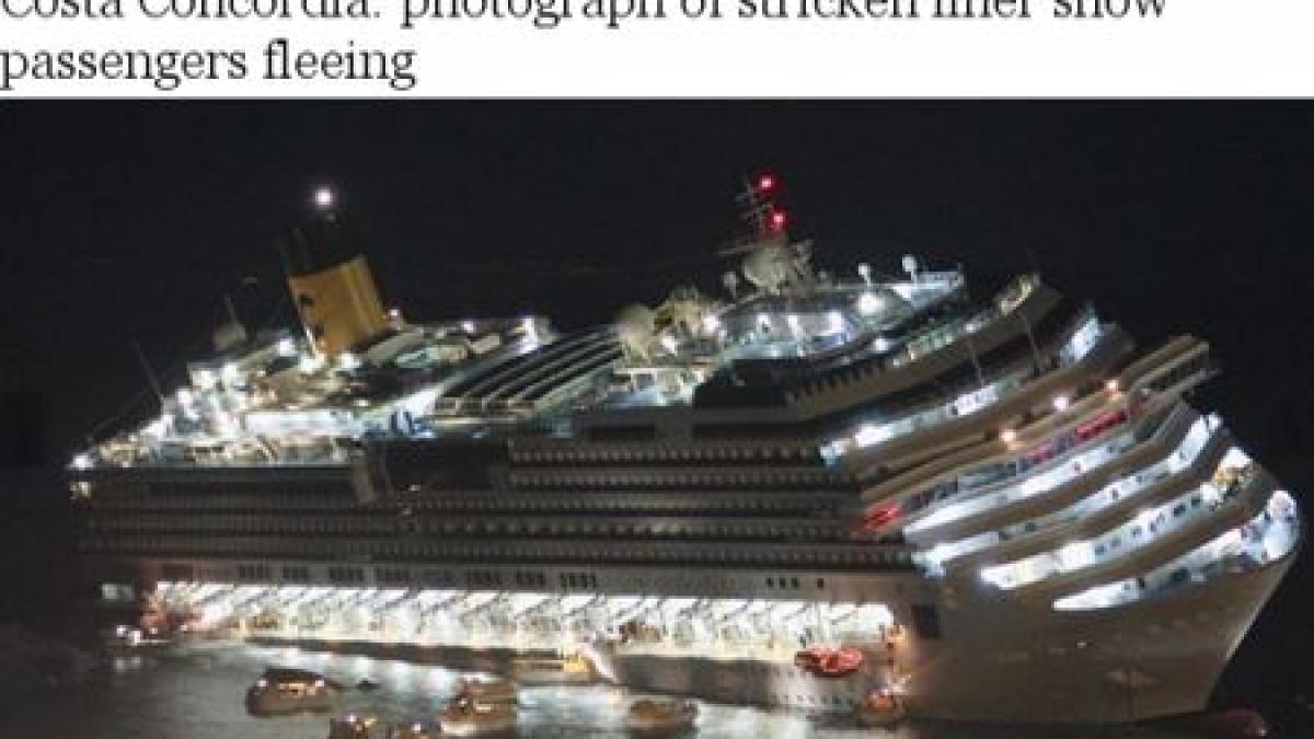 DISPERAREA, surprinsă în imagini. Fotografii impresionante cu evacuarea vasului Concordia