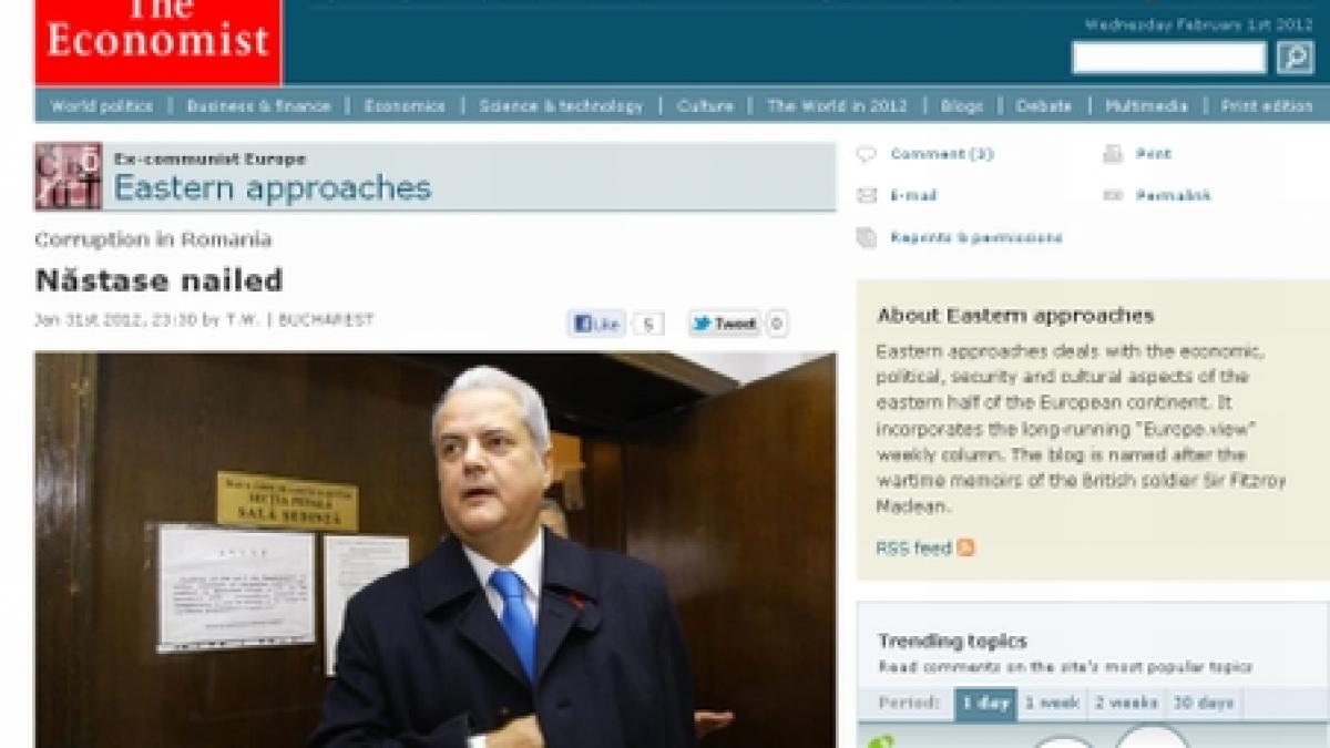 The Economist: &quot;Răstignirea&quot; lui Năstase, un posibil avertisment pentru clasa politică coruptă