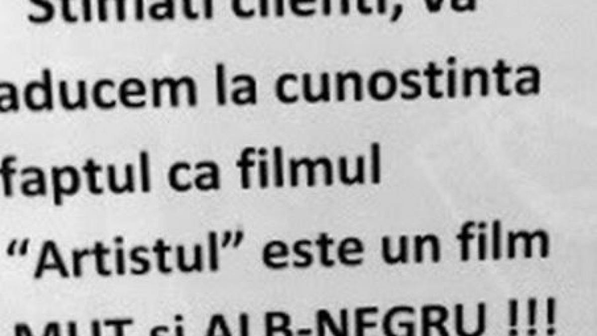 Filmul &quot;The artist&quot; ajunge în România însoţit de un AVERTISMENT. Vezi despre ce este vorba