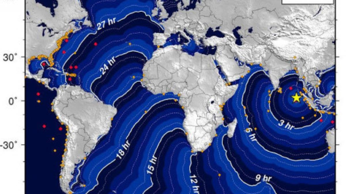 HARTA cu locurile în care se aşteaptă dezastrul. Unde ar putea ajunge valurile tsunami-ului 