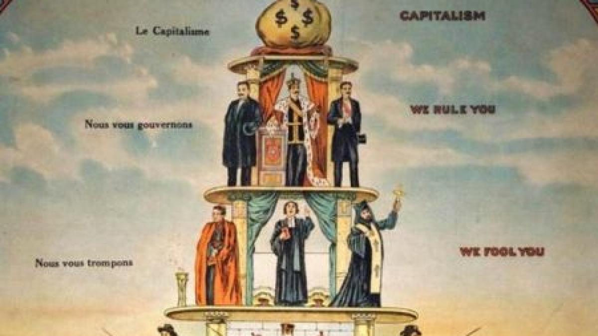 Afişul care te pune pe gânduri. Piramida capitalismului, aşa cum era văzută în 1911