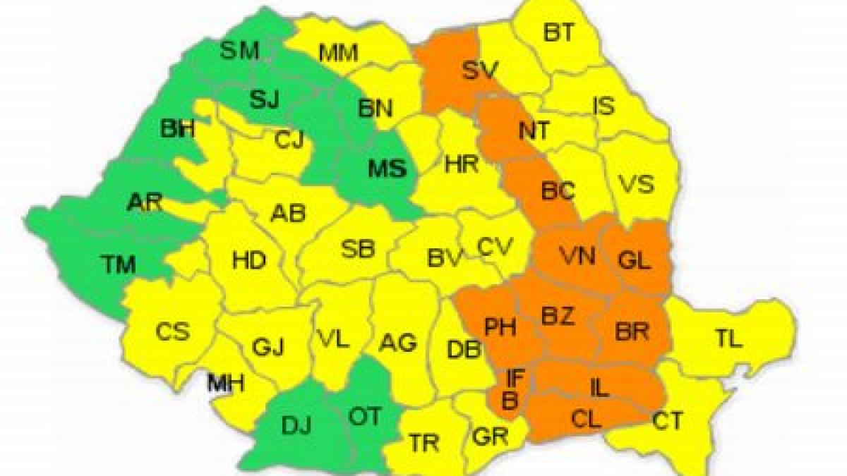  Va ploua torenţial până vineri dimineaţă. Meteorologii au emis Cod Portocaliu de ploi. Prognoza meteo 