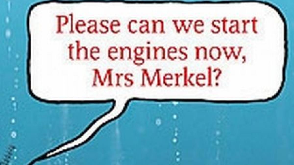 Cea mai puternică femeie din lume, ironizată. &quot;Pornim şi noi motoarele acum, doamnă Merkel?&quot;