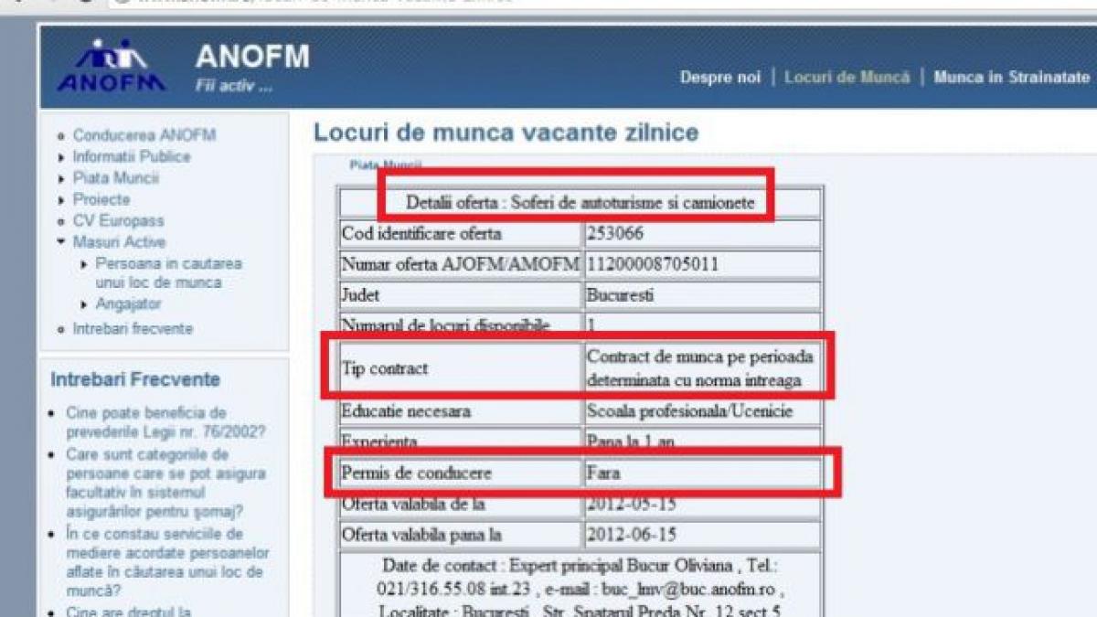 Pare o glumă, dar nu e. ANOFM caută şofer, FĂRĂ carnet de conducere