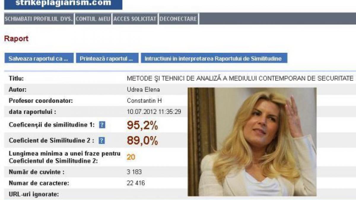 Elena Udrea MINTE din nou. Blonda de la Cotroceni împinge arta copy/paste la 90%