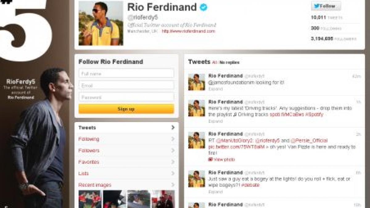 Postare pe Twitter de 45.000 de lire sterline. Cu atât a fost amendat Rio Ferdinand pentru un comentariu rasist