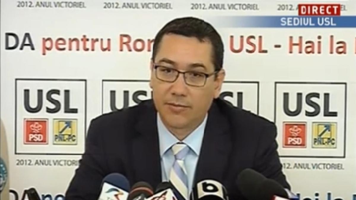 Ponta: USL va face plângeri penale împotriva liderilor PDL. Vor fi mii de plângeri în ţară