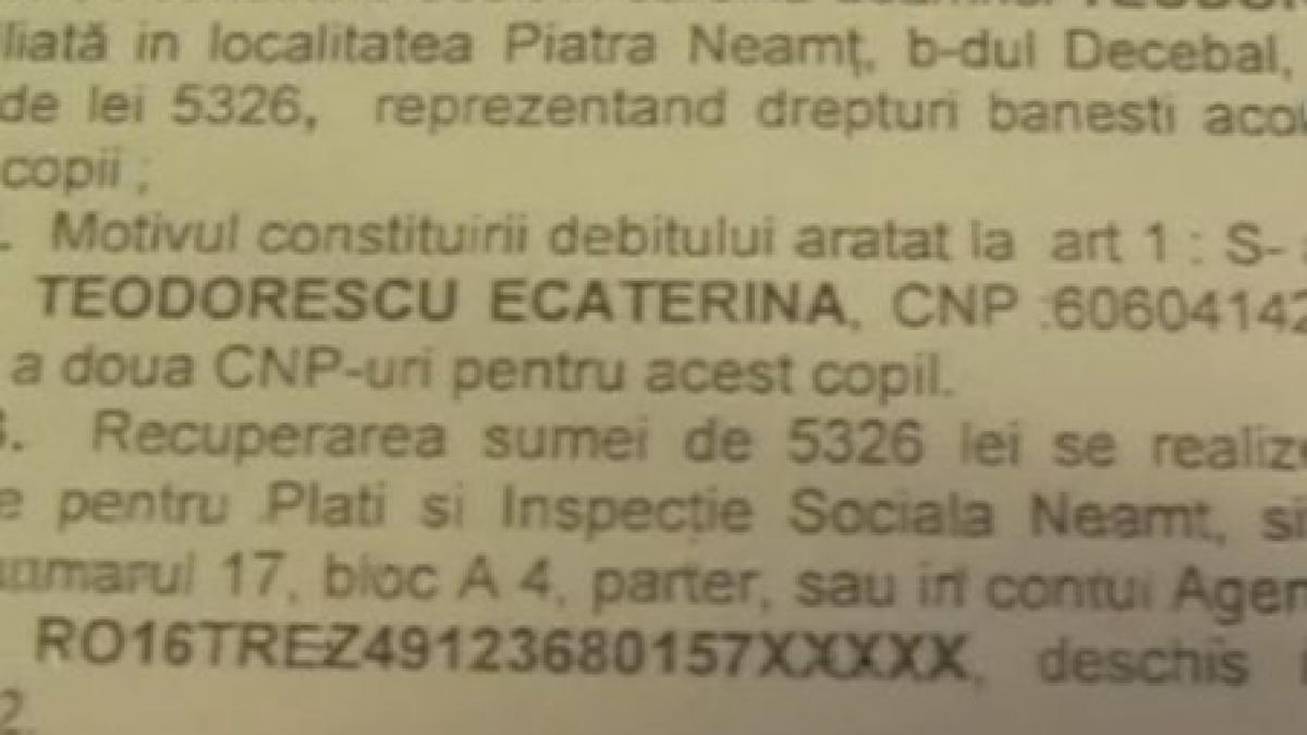 Un copil cu două CNP-uri a primit două alocaţii, timp de cinci ani