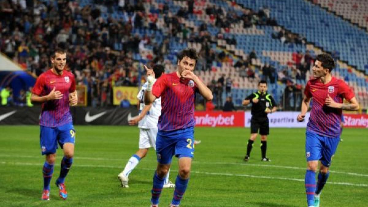 Steaua a învins cu 4-0 pe Gloria Bistriţa şi şi-a consolidat poziţia de lider al Ligii I