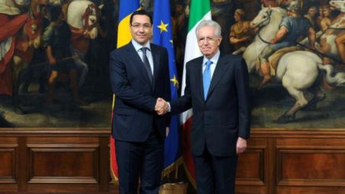 Italia anunţă că doreşte un calendar clar pe tema aderării României la Schengen, după întâlnirea Ponta-Monti