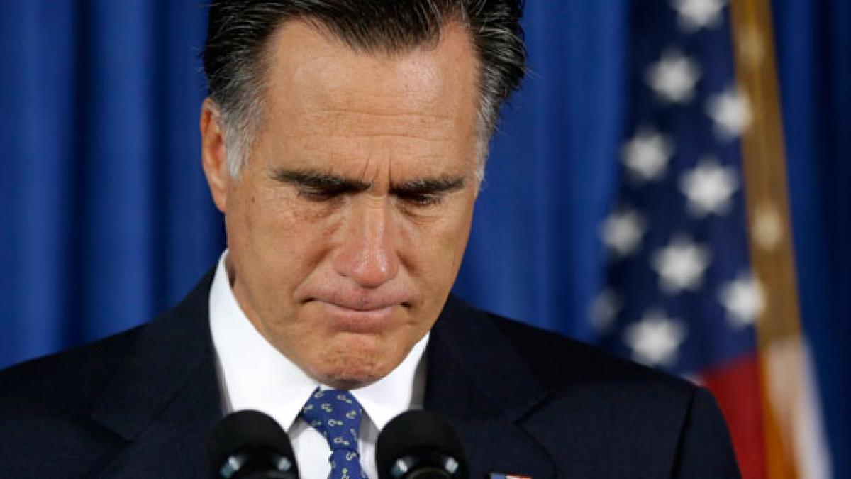 ALEGERI SUA. Mitt Romney, discursul după aflarea rezultatelor: &quot;Le mulţumesc celor care au fost mereu alături de mine. Voi adresa o rugăciune pentru Barack Obama&quot;