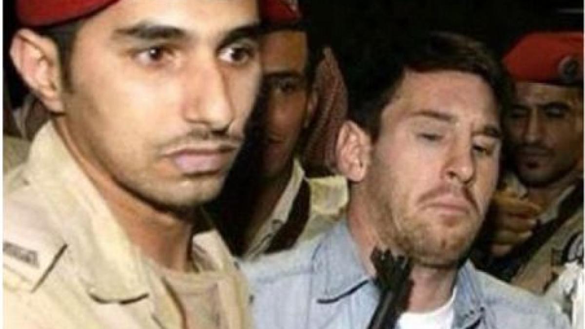 Lionel Messi, cu mitraliera la gât pe un aeroport din Arabia Saudită