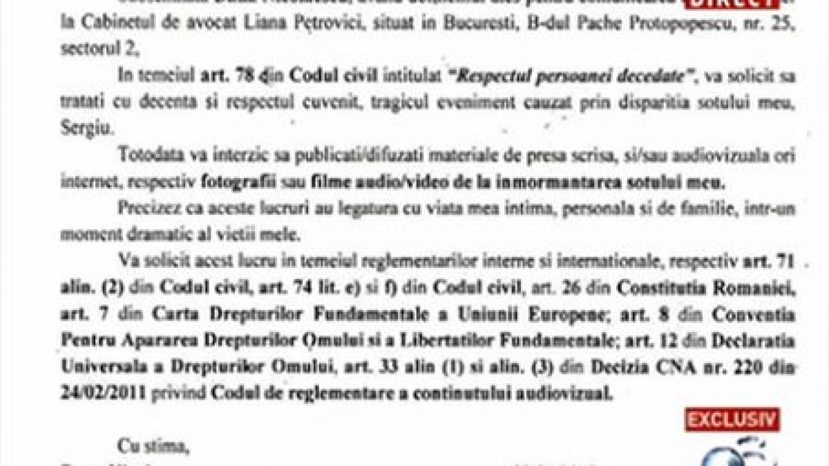 Soţia lui Sergiu Nicolaescu interzice presei să mediatizeze înmormântarea regizorului