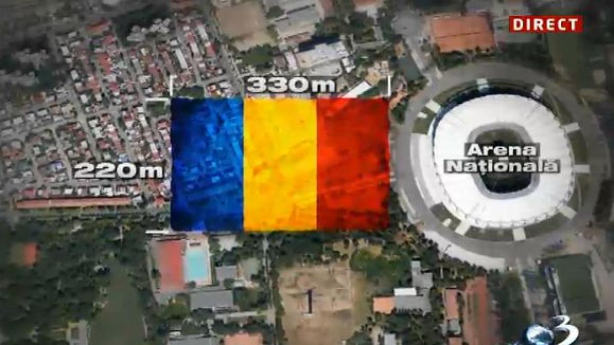 Antena 3 DOBOARĂ RECORDURI cu cel mai mare TRICOLOR din lume şi cel mai mare STEAG EUROPEAN