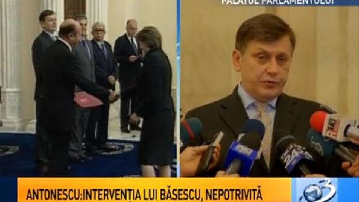 Crin Antonescu: Intervenţia lui Traian Băsescu a fost nepotrivită