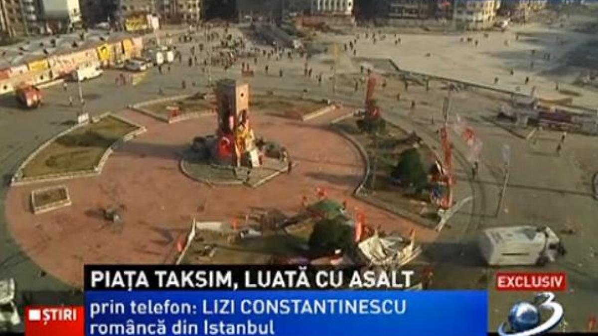 O româncă din Istanbul a oferit amănunte despre situaţia din Piaţa Taksim, în direct la Antena 3