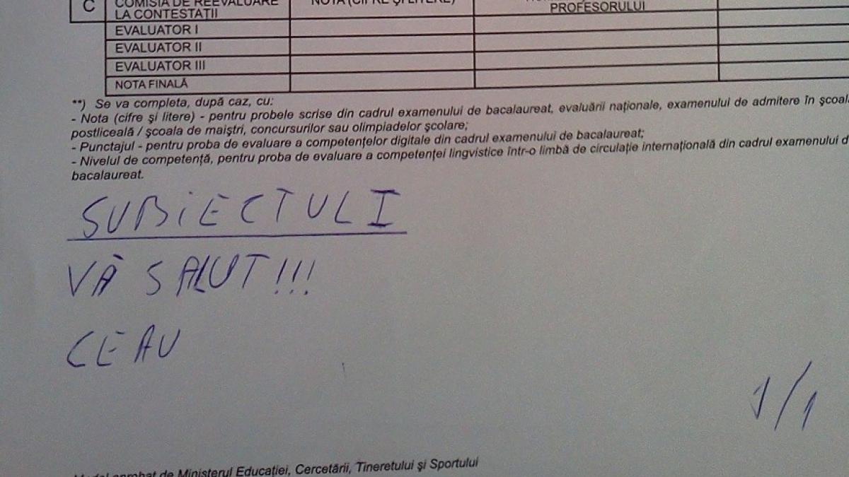 EVALUAREA NAŢIONALĂ 2013. Ce a scris un elev pe foaia de examen. Profesorii şi-au făcut cruce. &quot;E inadmisibil&quot;