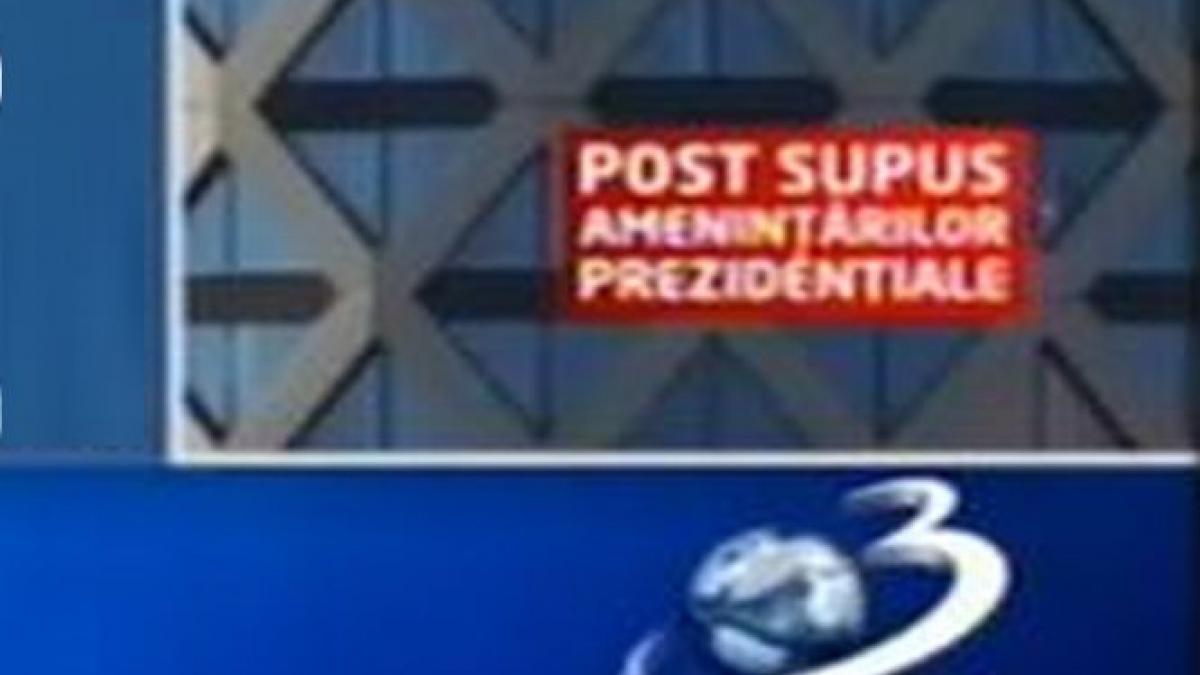 Antena 3, “post supus ameninţărilor prezidenţiale”