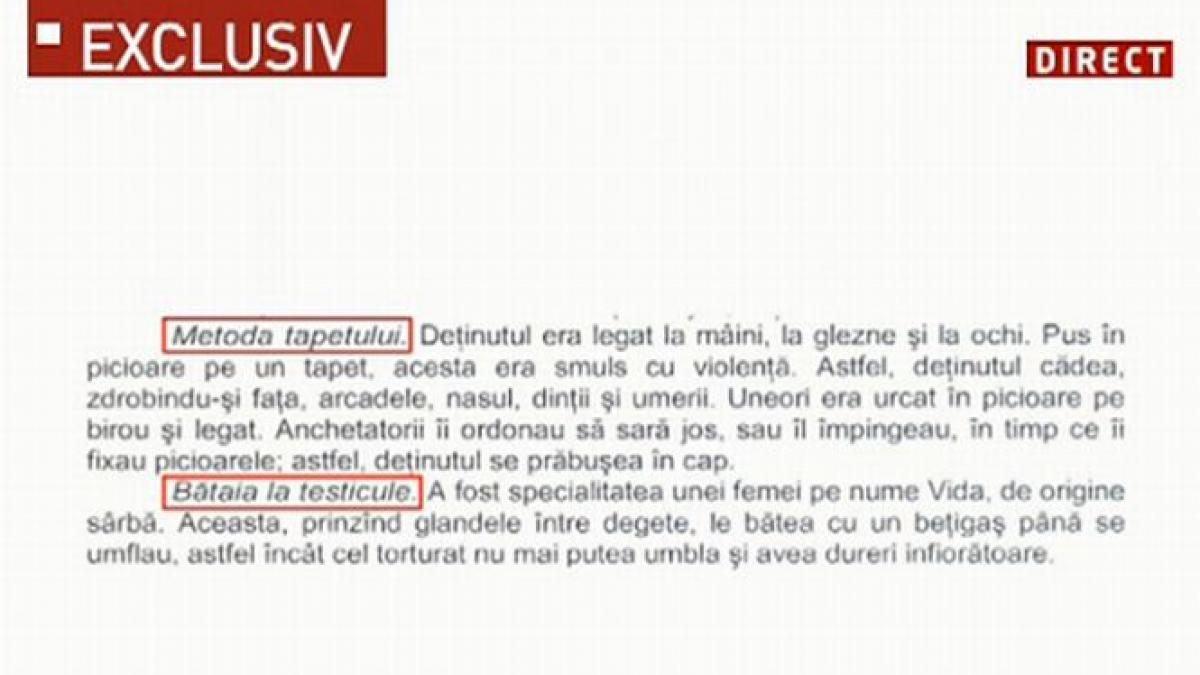 Documentele care arată pedepsele inumane aplicate de torţionari deţinuţilor politici