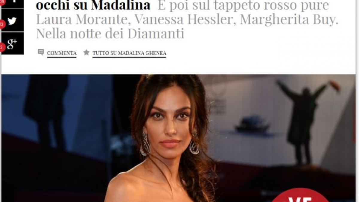 &quot;Este un vis ceea ce trăiesc!” Mădălina Ghenea, regina covorului roşu la gala Festivalului de Film de la Veneţia