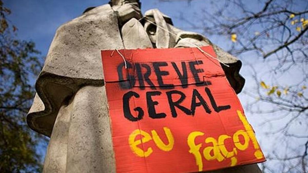 Strigăt de revoltă! Portugalia, paralizată de o grevă generală ca urmare a măsurilor de austeritate impuse de Guvern