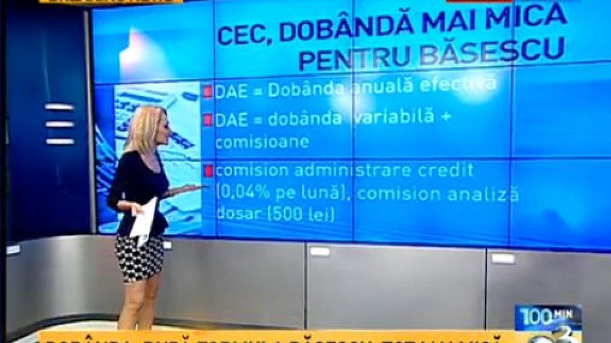 100 de minute: CEC, dobândă mai mică pentru Băsescu